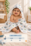 Muslin 2 layer hooded towel