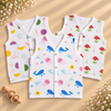 Muslin Button Jabla - Pack of 3